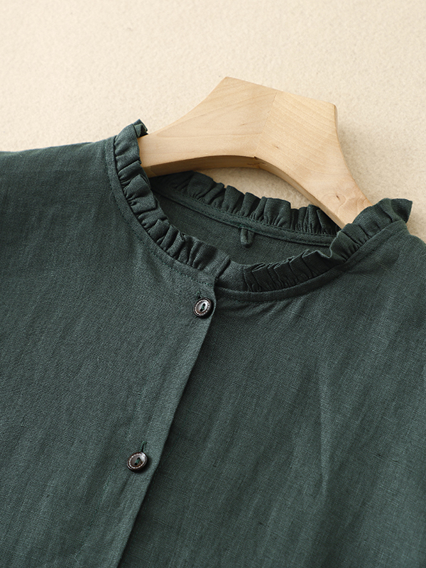 Lässiges, lockeres Baumwoll-Le – Casual Loose Linen Shirt Dress Bewertung und Preis