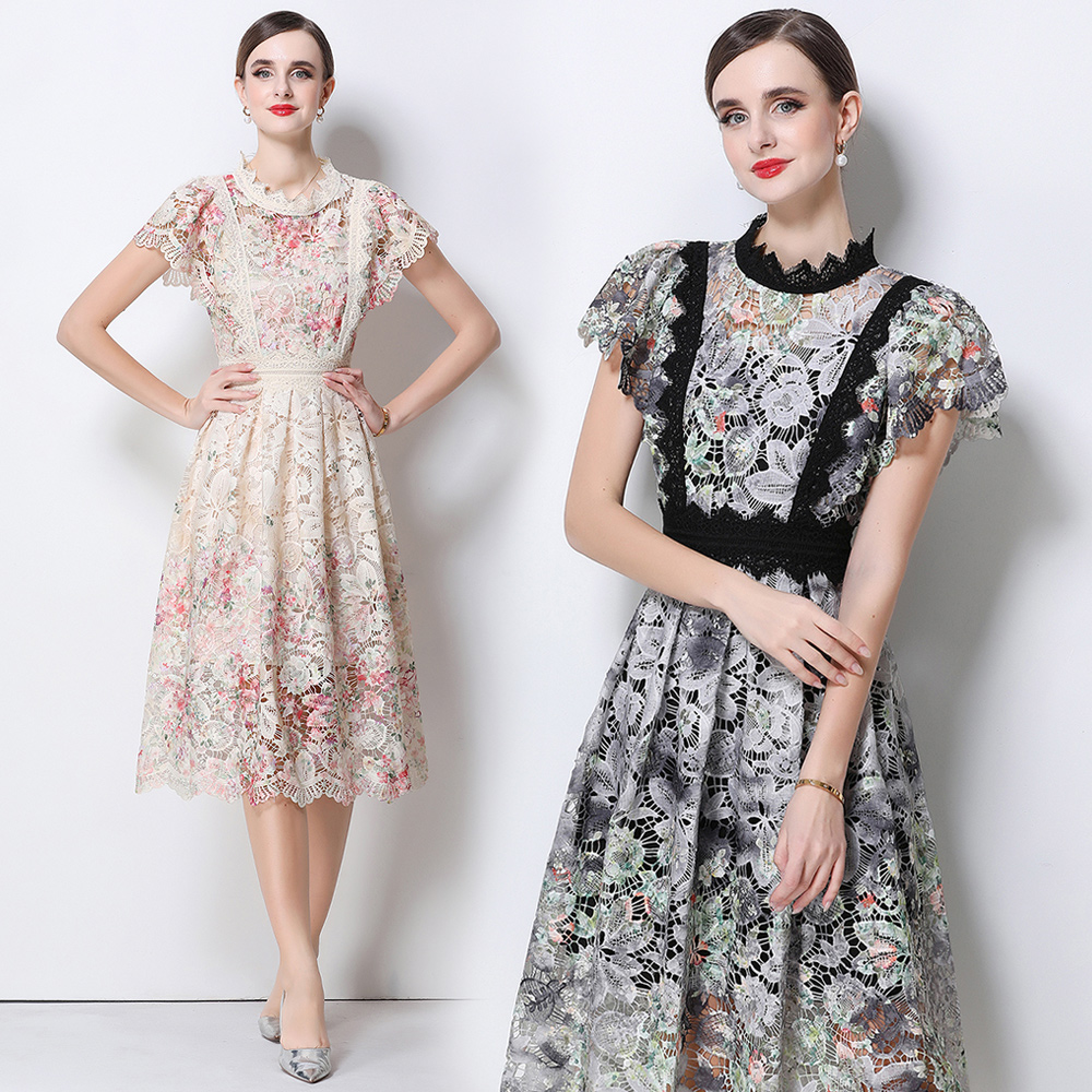 Elegantes Spitzenkleid mit Sti – French Vintage Floral Midi Dress Bewertung und Preis