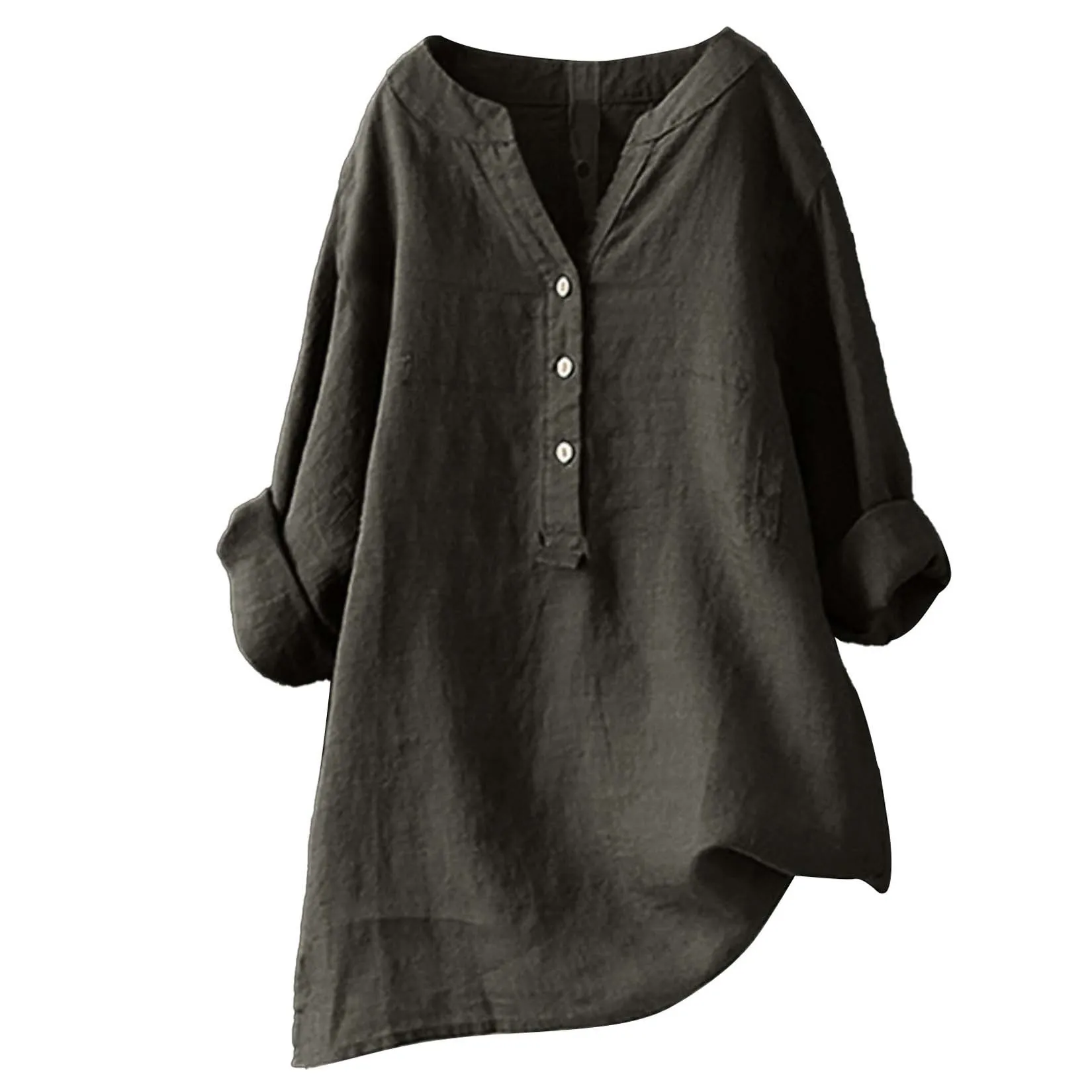 Unisex Damen Herren Baumwoll-L – Casual Loose Linen Shirt Dress Bewertung und Preis