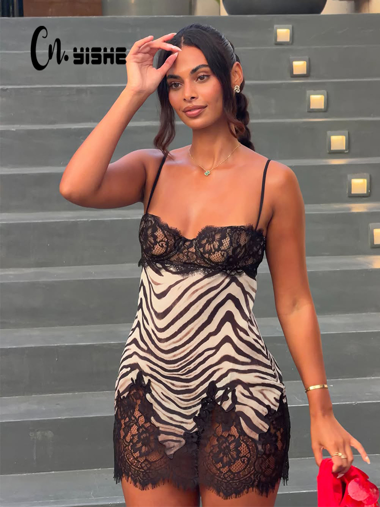 CNYISHE Camisoles mit Zebramus – Sexy Mesh Sheer Bodycon Dress Bewertung und Preis